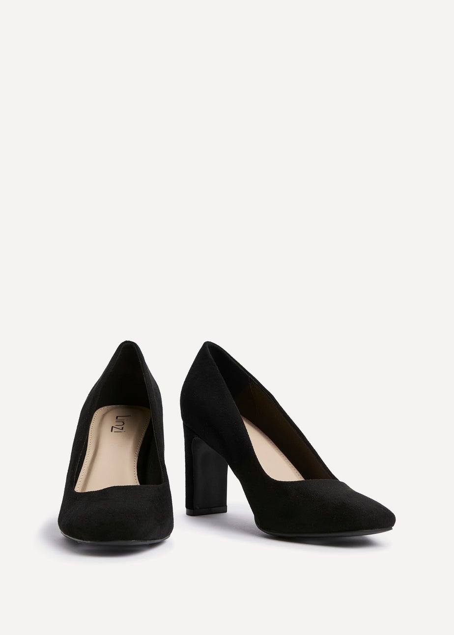 Linzi Agenda Black Faux Suede Modern Style Court Heel