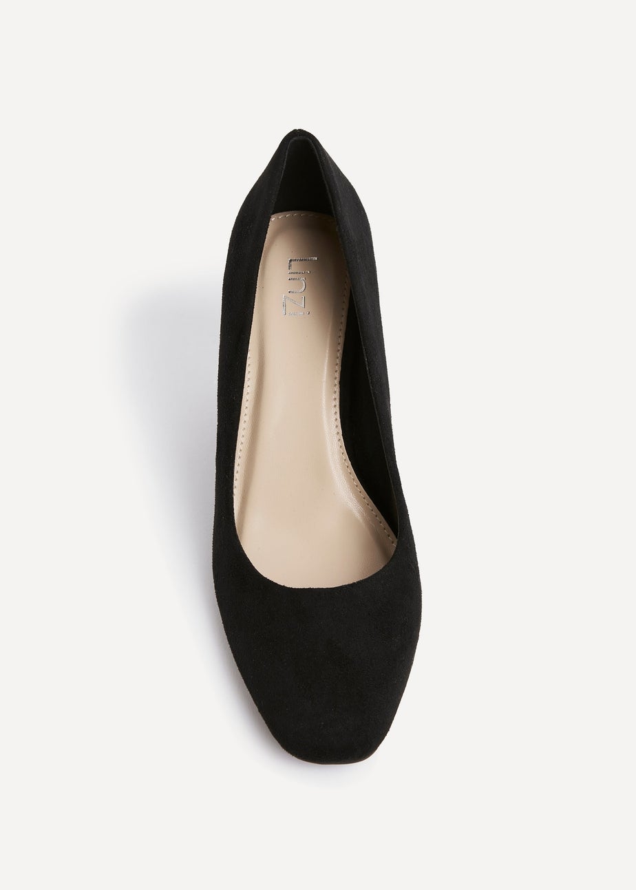 Linzi Agenda Black Faux Suede Modern Style Court Heel