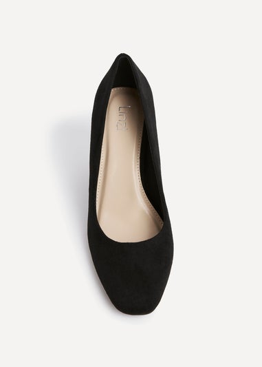 Linzi Agenda Black Faux Suede Modern Style Court Heel