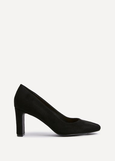 Linzi Agenda Black Faux Suede Modern Style Court Heel