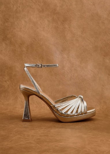 Linzi Socialite Gold Platform Heels