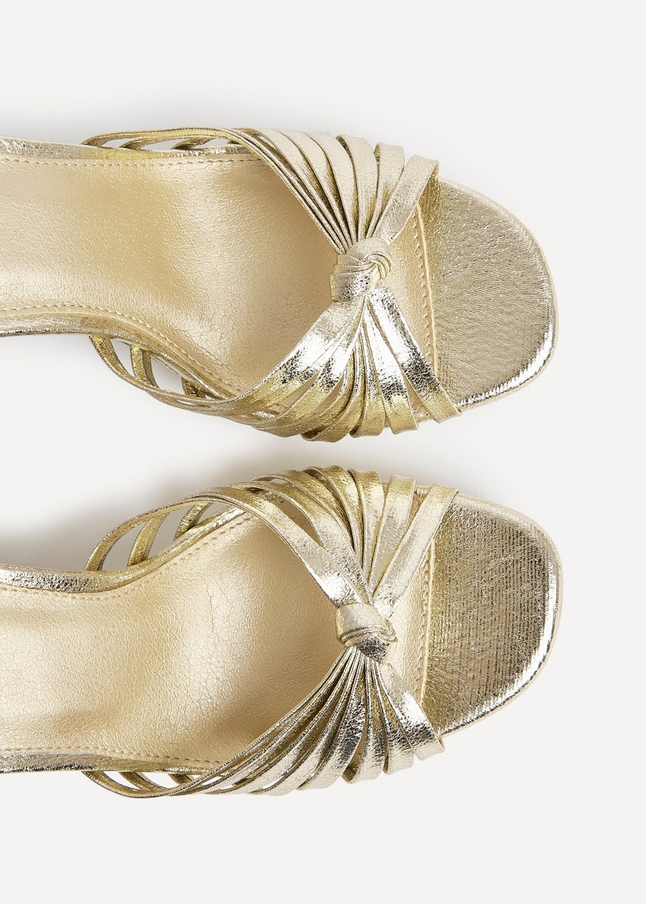 Linzi Socialite Gold Platform Heels