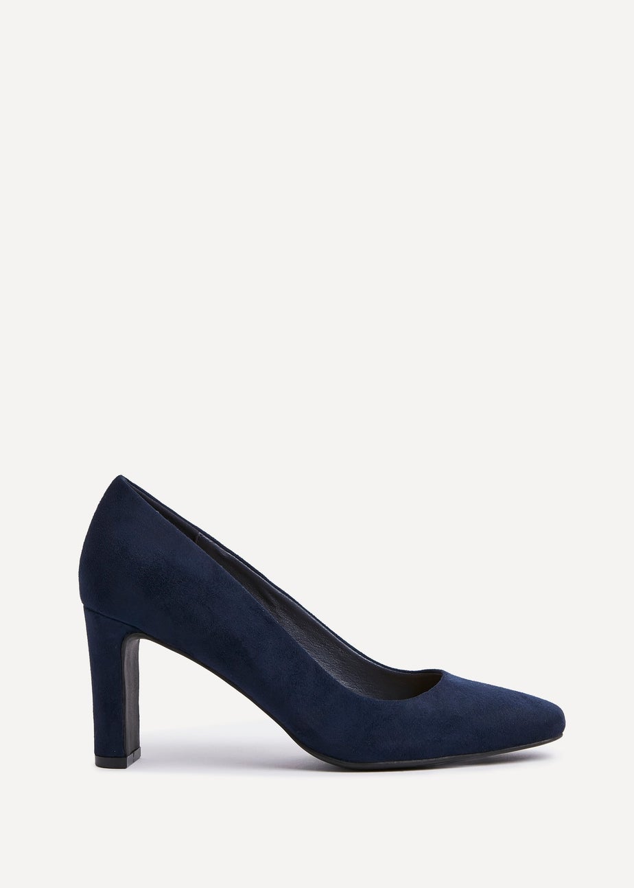 Linzi Agenda Navy Faux Suede Modern Style Court Heel