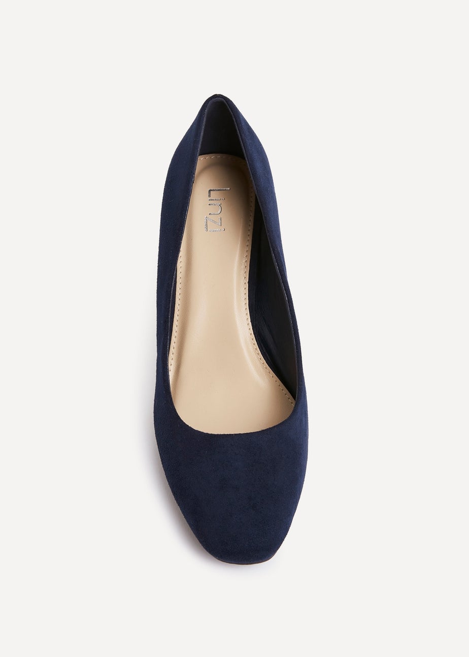 Linzi Agenda Navy Faux Suede Modern Style Court Heel
