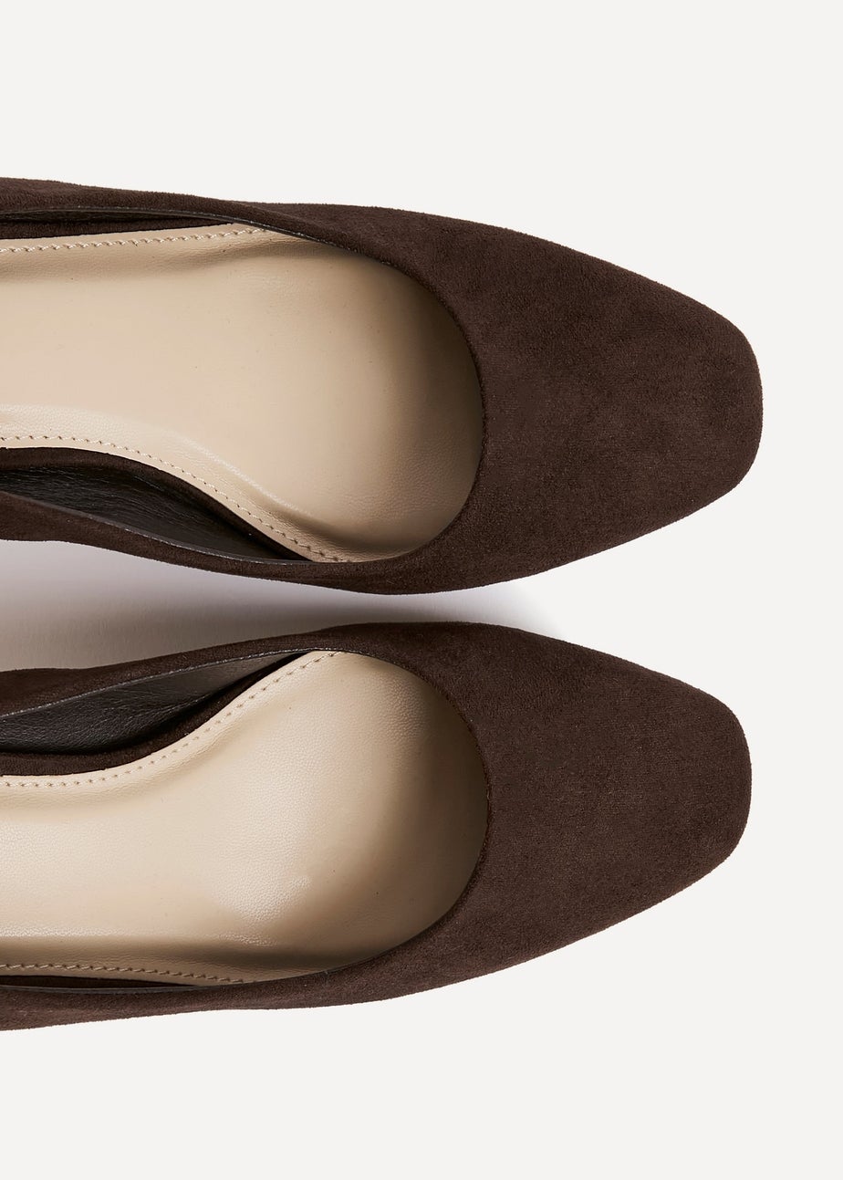 Linzi Agenda Brown Faux Suede Modern Style Court Heel