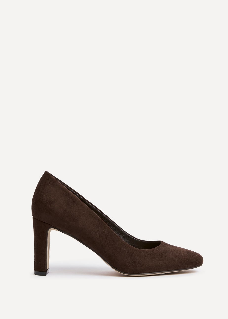 Linzi Agenda Brown Faux Suede Modern Style Court Heel