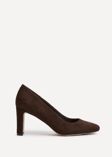 Linzi Agenda Brown Faux Suede Modern Style Court Heel