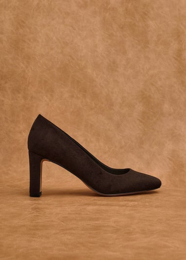 Linzi Agenda Brown Faux Suede Modern Style Court Heel