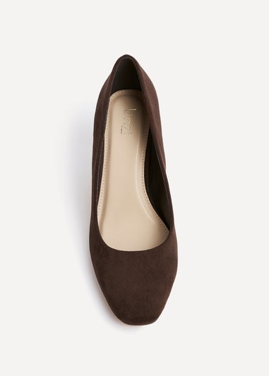 Linzi Agenda Brown Faux Suede Modern Style Court Heel