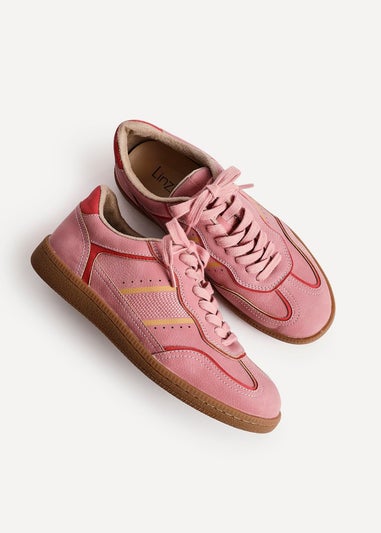 Linzi Vortex Pink & Red Retro Style Trainers