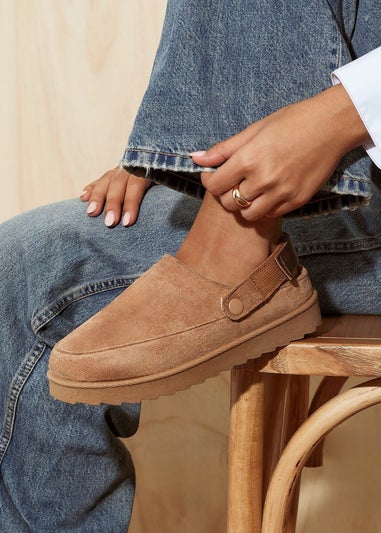 Linzi Teddy Chestnut Slip-On Slingback Clog