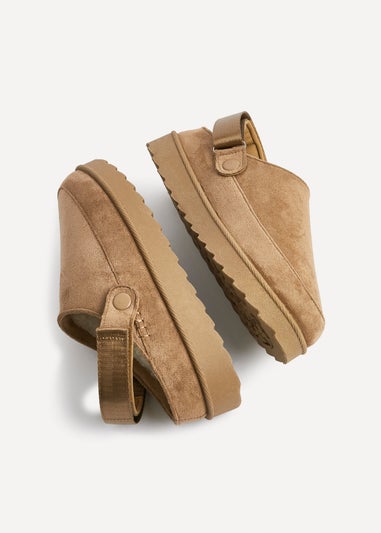 Linzi Teddy Chestnut Slip-On Slingback Clog