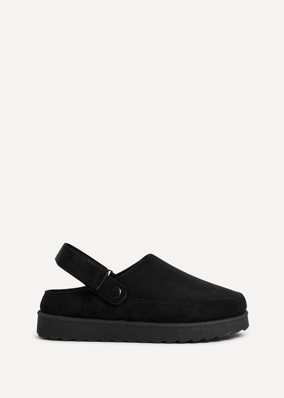 Linzi Teddy Black Slip-On Slingback Clog