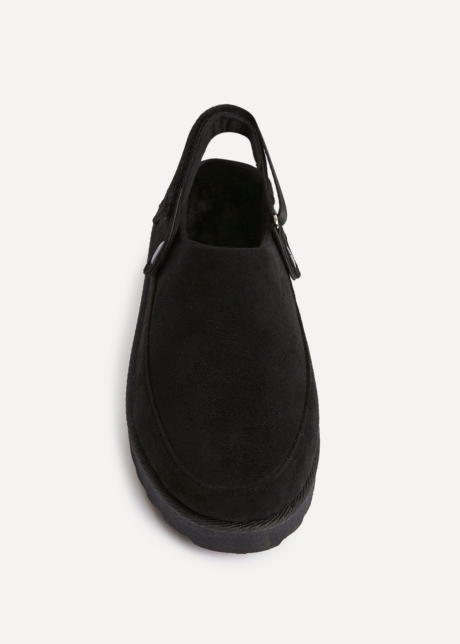 Linzi Teddy Black Slip-On Slingback Clog