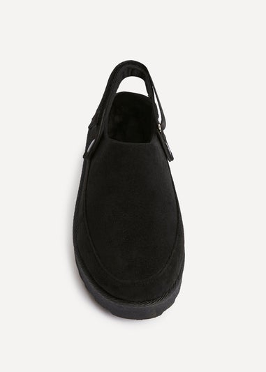 Linzi Teddy Black Slip-On Slingback Clog