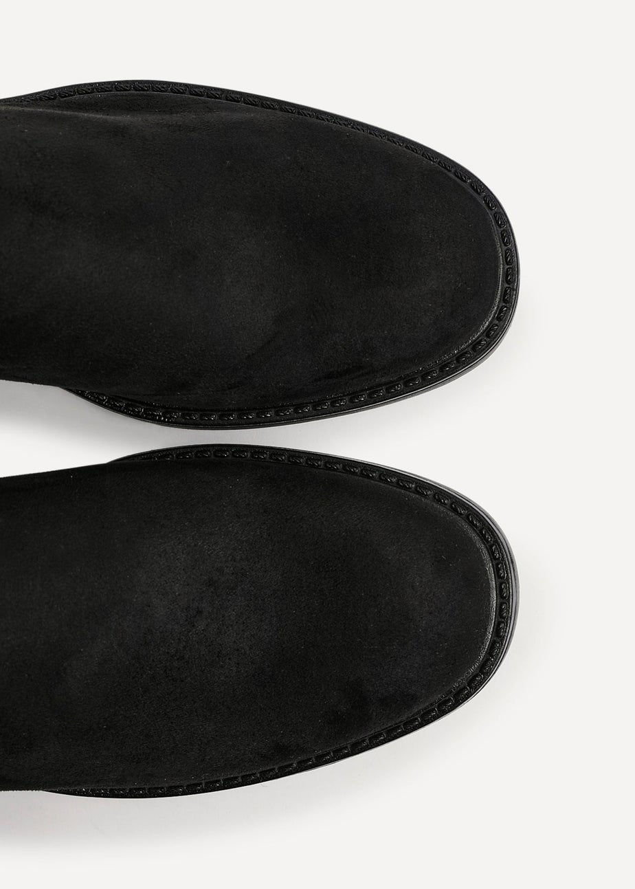 Linzi Power Black Faux Suede Riding Boot