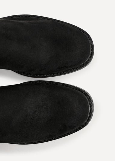 Linzi Power Black Faux Suede Riding Boot