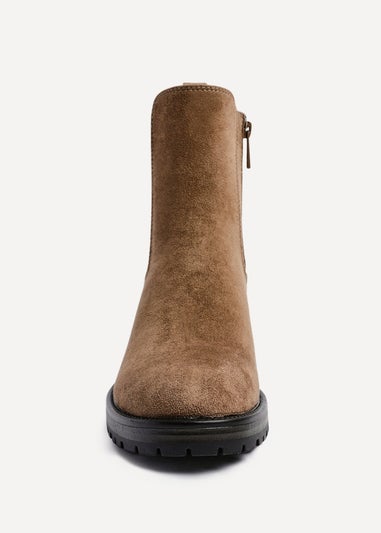 Linzi Path Sand Faux Suede Chelsea Boot