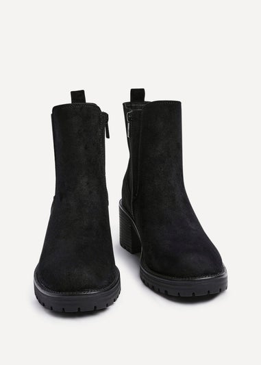 Linzi Path Black Faux Suede Chelsea Boot