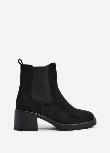 Linzi Path Black Faux Suede Chelsea Boot