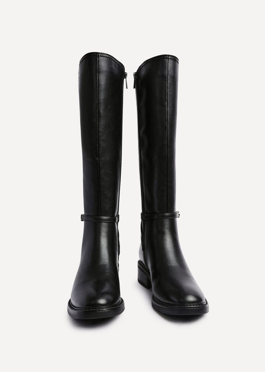 Linzi Power Black Faux Suede Riding Boot
