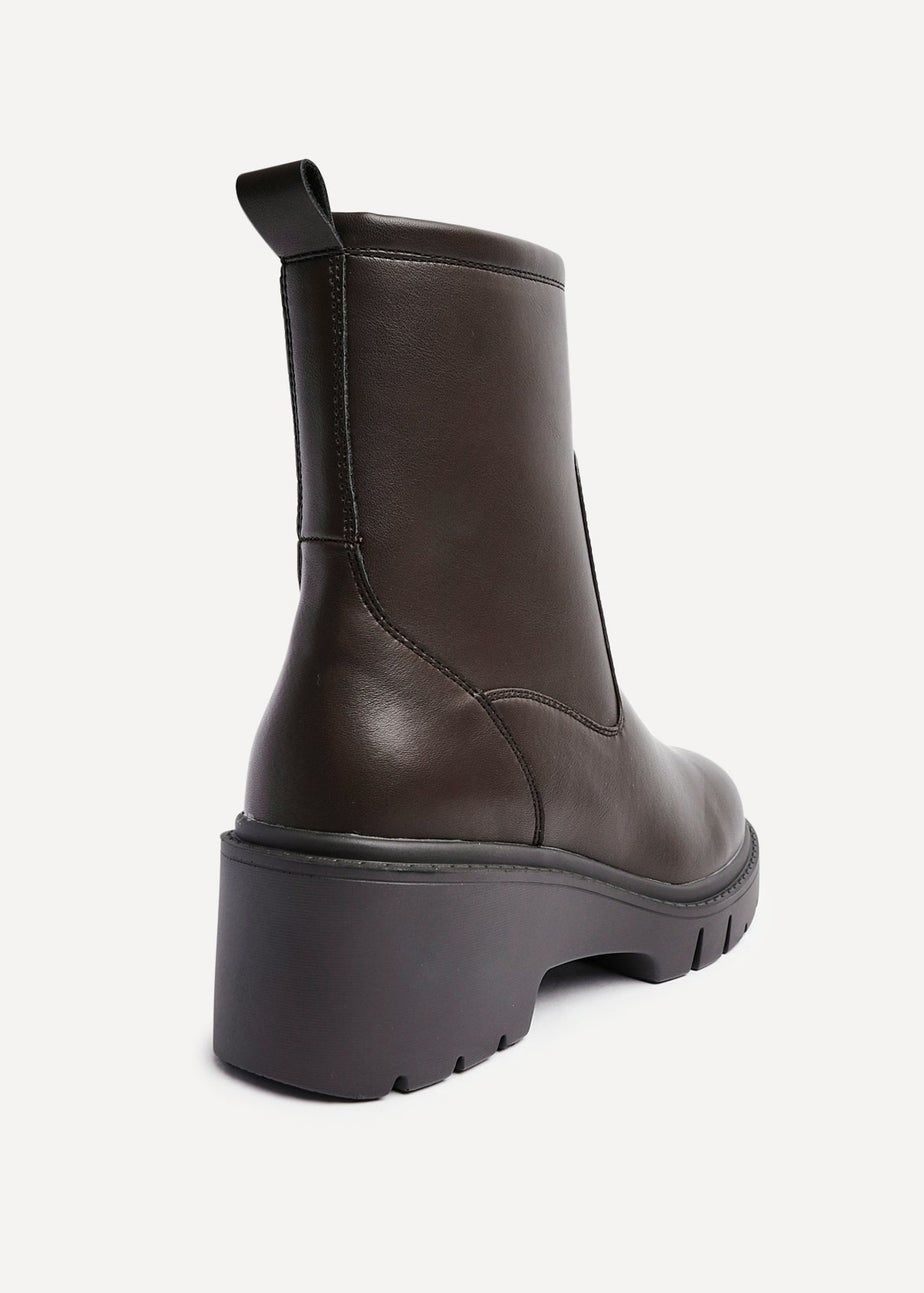 Linzi Limited Brown Faux Leather Ankle Boot