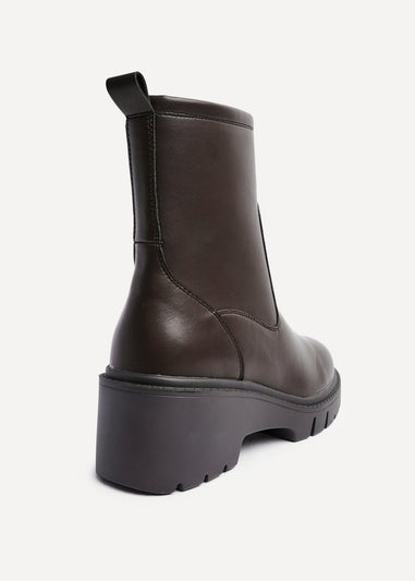 Linzi Limited Brown Faux Leather Ankle Boot