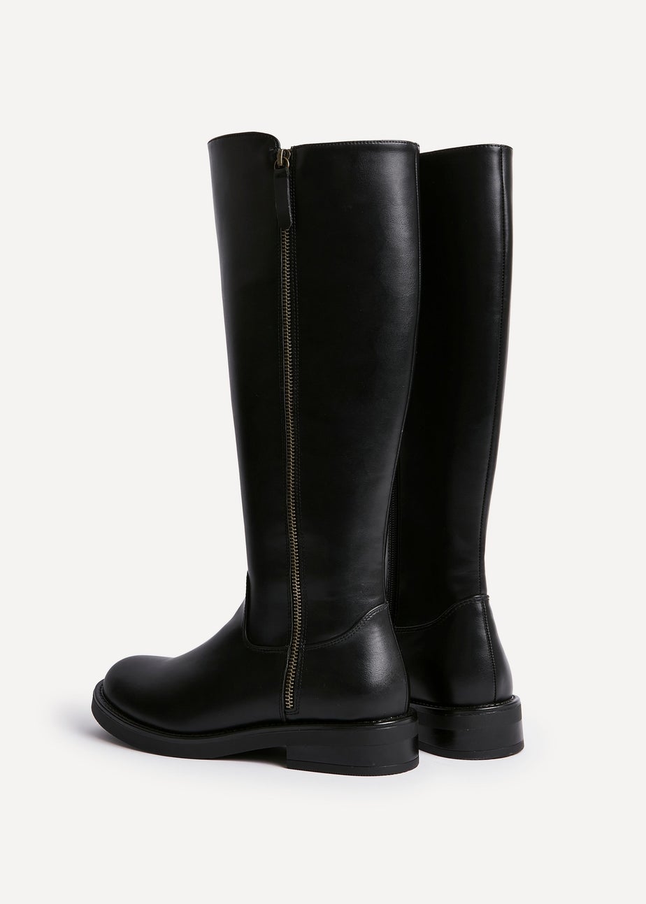 Linzi Roam Black Faux Leather High Leg Boot