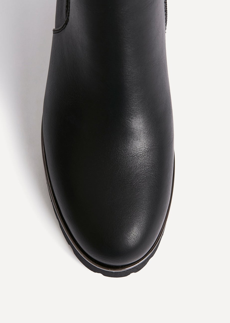 Linzi Gravity Black Faux Leather Long Boot