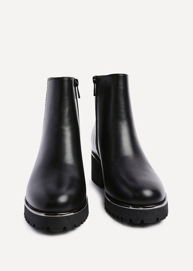 Linzi Navigate Black Croc Mix Wedge Ankle Boot