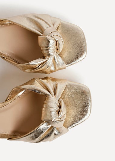 Linzi Ruba Gold Faux Leather Platform Heel