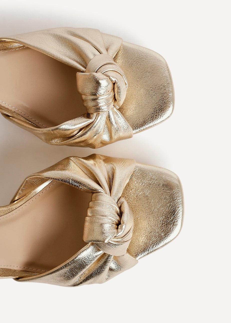 Linzi Ruba Gold Faux Leather Platform Heel