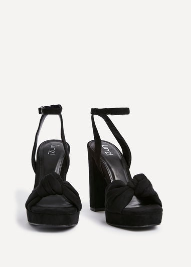 Linzi Ruba Black Faux Suede Platform Heel