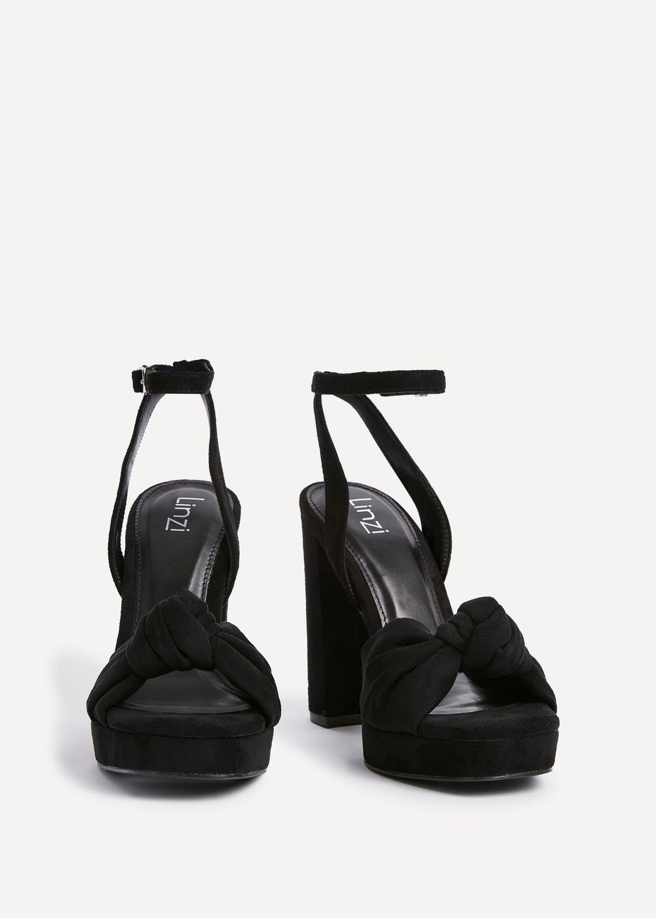 Linzi Ruba Black Faux Suede Platform Heel