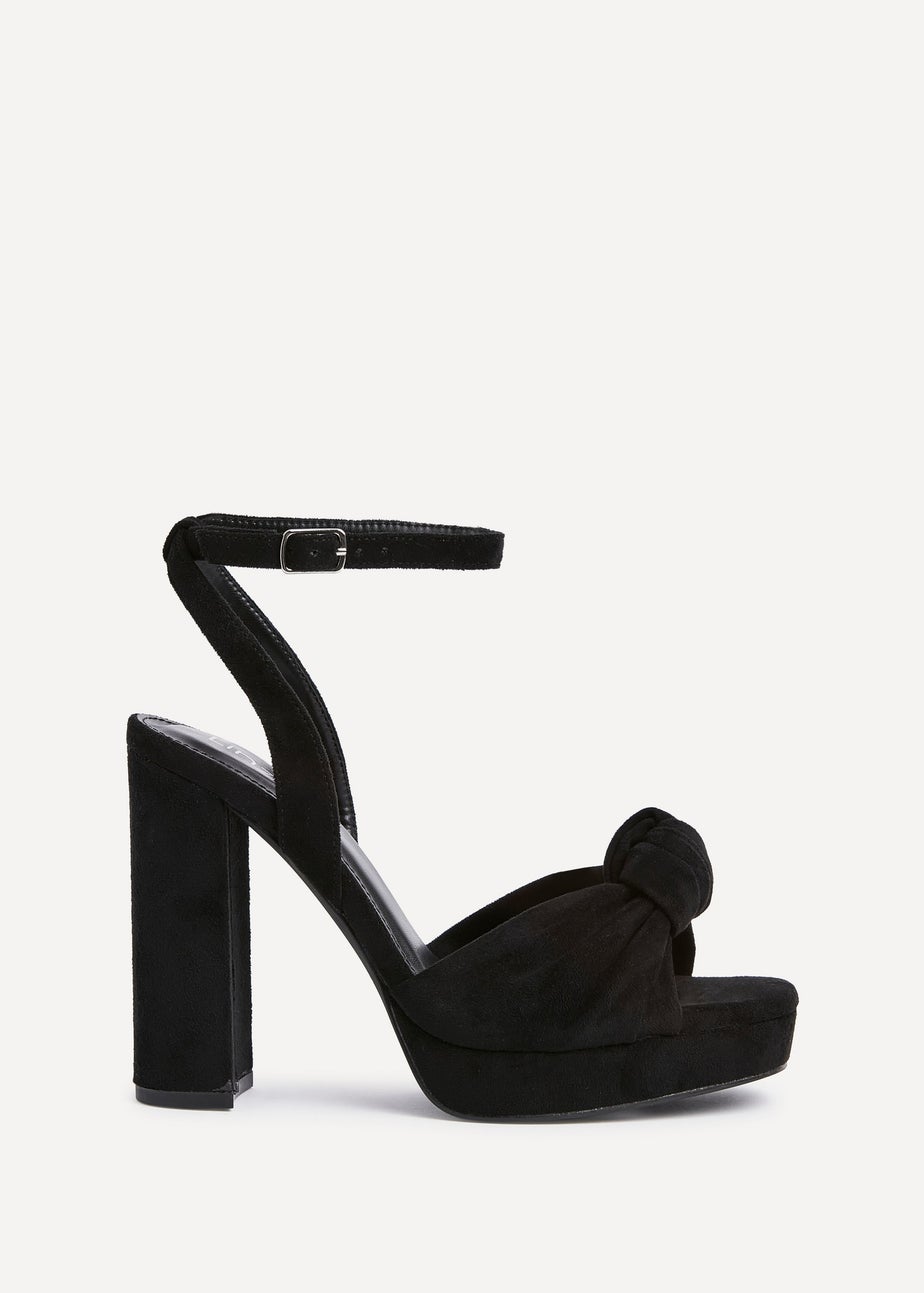 Linzi Ruba Black Faux Suede Platform Heel
