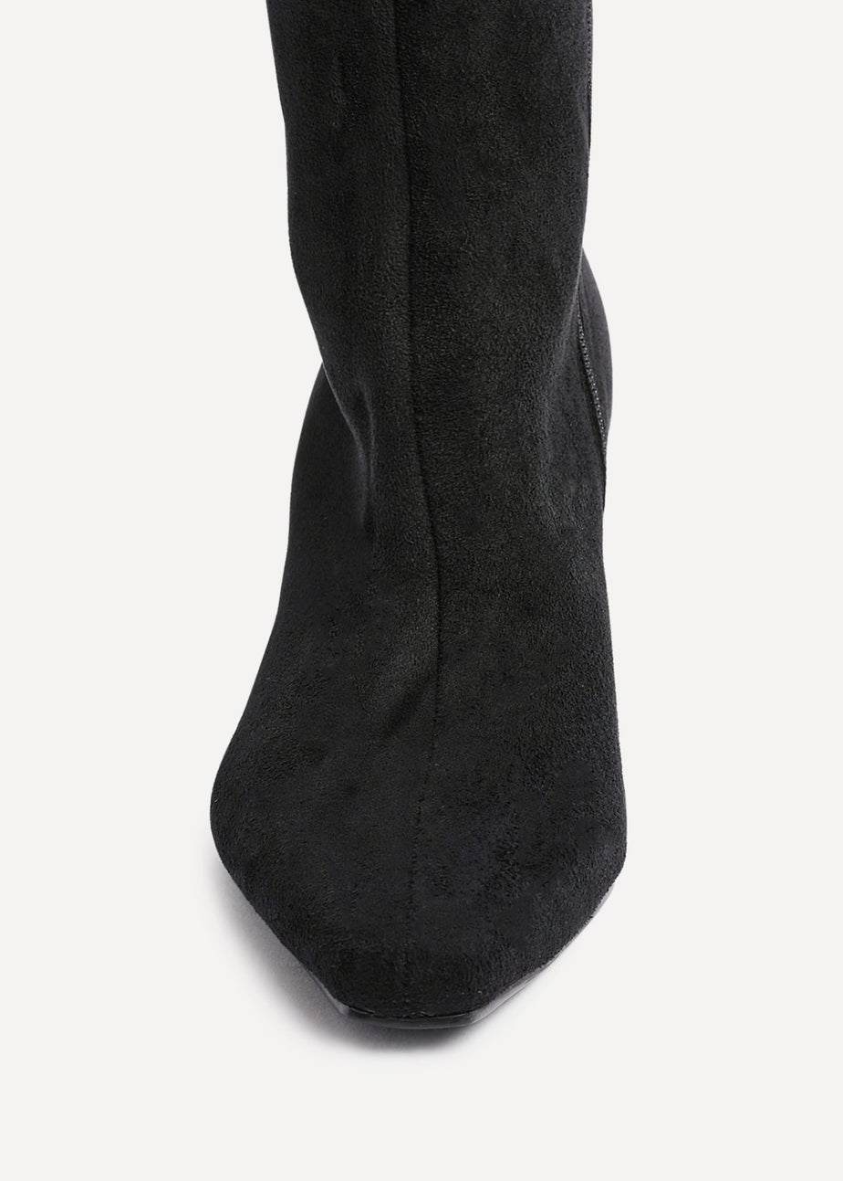 Linzi Uptown Black Faux Suede Knee High Boot