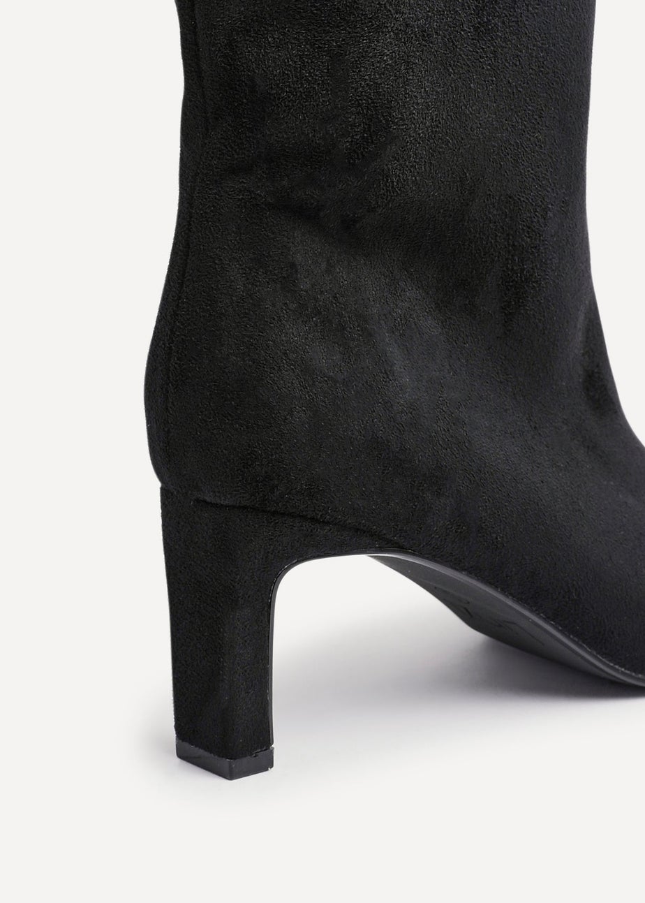 Linzi Uptown Black Faux Suede Knee High Boot