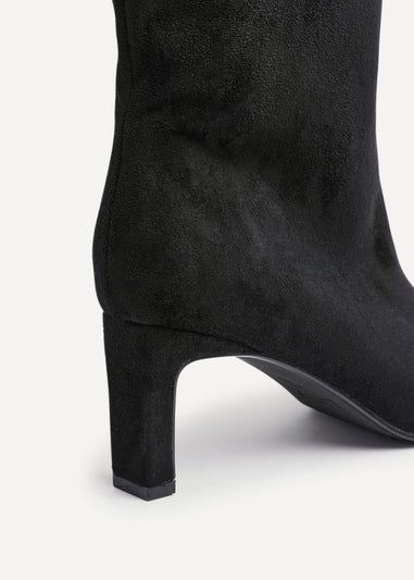Linzi Uptown Black Faux Suede Knee High Boot