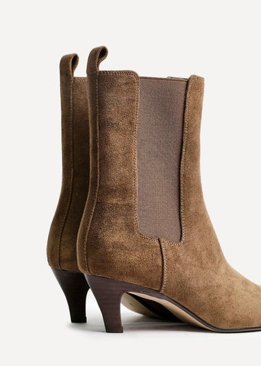 Linzi Ritual Sand Faux Suede Kitten Heel Chelsea Boot