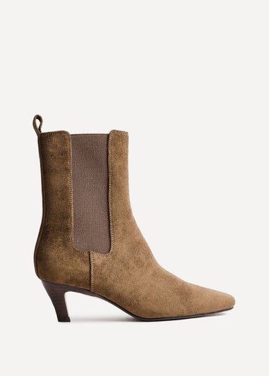 Linzi Ritual Sand Faux Suede Kitten Heel Chelsea Boot