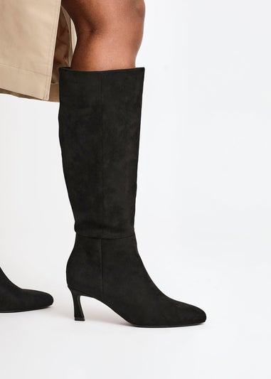 Linzi Rush Black Faux Suede High Leg Stiletto Boots