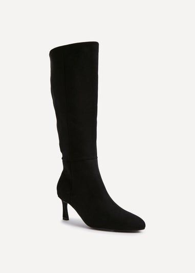 Linzi Rush Black Faux Suede High Leg Stiletto Boots