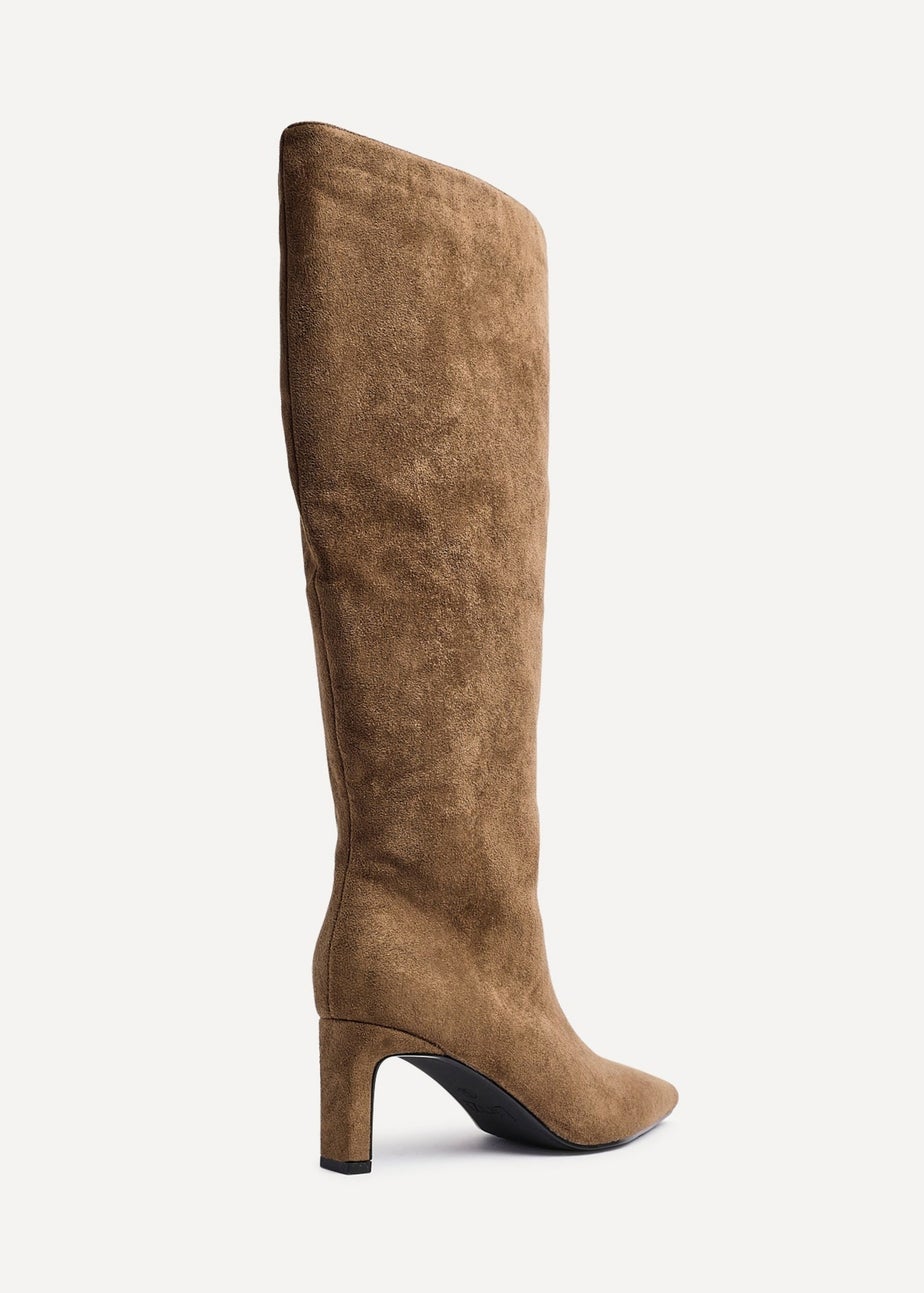 Linzi Uptown Sand Faux Suede Knee High Boot