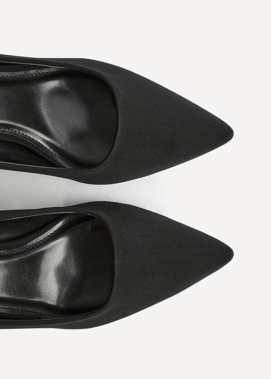 Linzi Aim Wide Fit Black Scuba Classic Court Heel