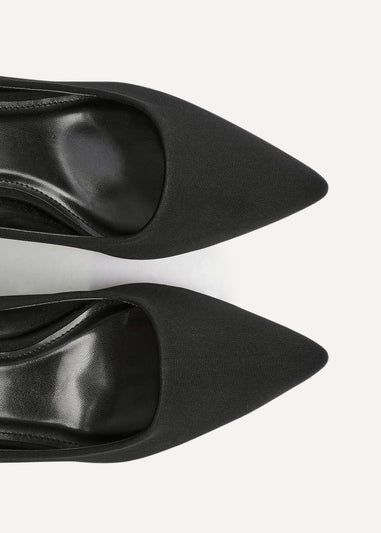 Linzi Aim Wide Fit Black Scuba Classic Court Heel