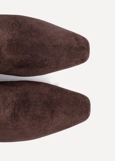 Linzi Ritual Brown Faux Suede Kitten Heel Chelsea Boot