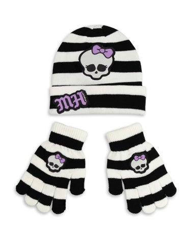 Vanilla Underground Monster High Kids Black Beanie & Gloves