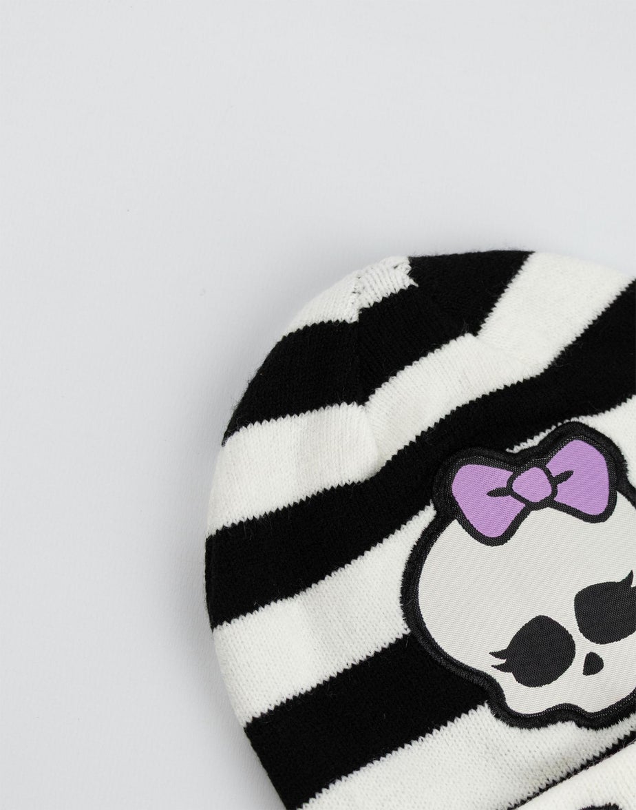 Vanilla Underground Monster High Kids Black Beanie & Gloves