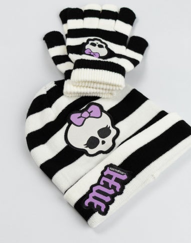 Vanilla Underground Monster High Kids Black Beanie & Gloves