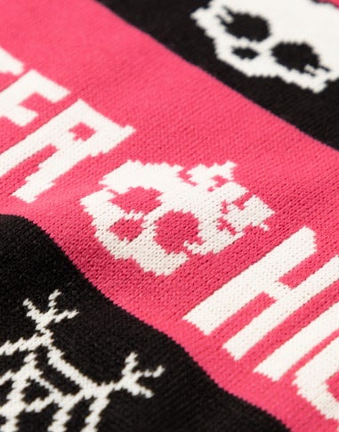 Vanilla Underground Monster High Adult Purple Christmas Jumper